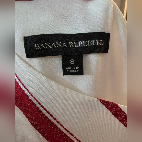 Banana Republic Asymmetrical One Shoulder Layered Striped Dress- Size 8 - Picture 6 of 6